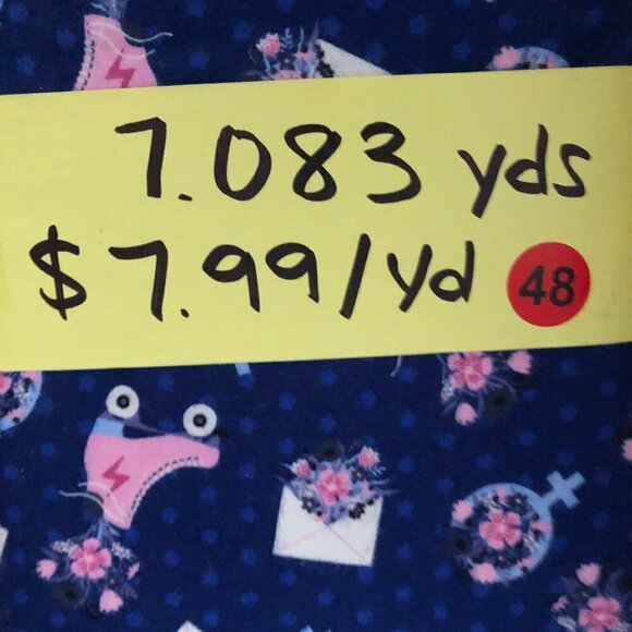 🛒$35 Flannel Fabric Craft Material 7 yard Bolt Girl Woman Empowerment Blue 48 - Picture 2 of 3